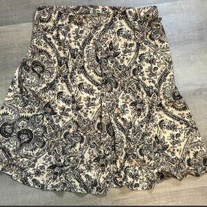 George Black and Cream Paisley Skater Skirt